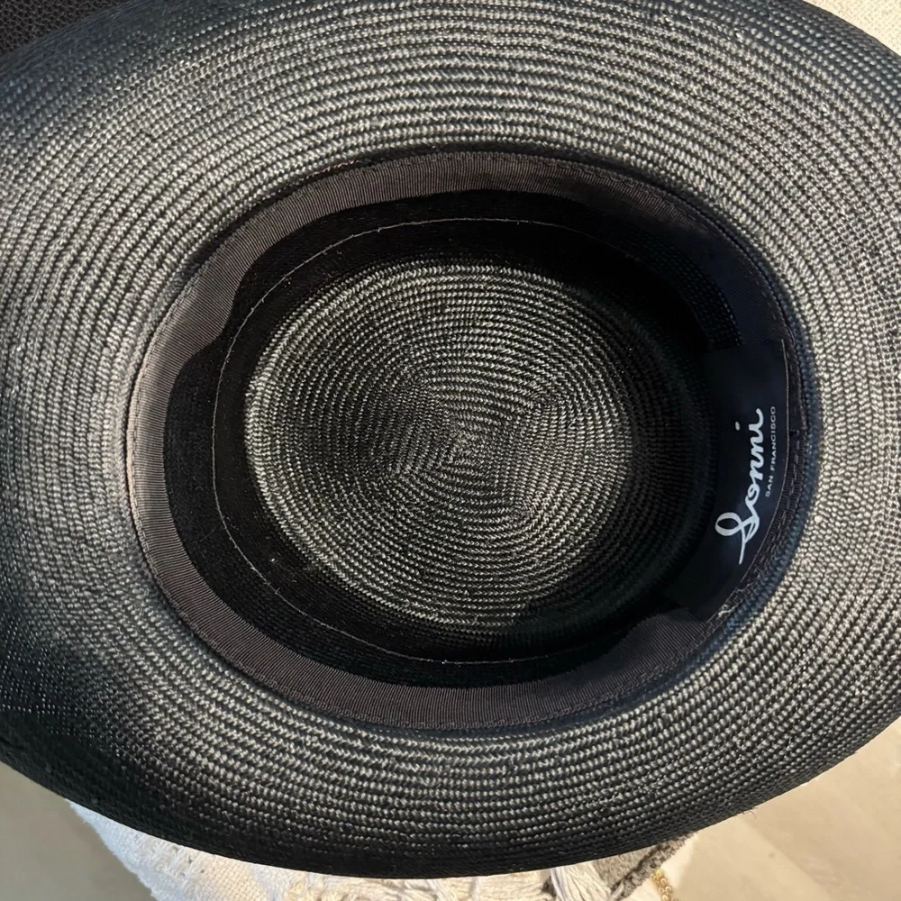 Vintage Sonnie San Francisco Black‎ and Gold Wide Brim Hat